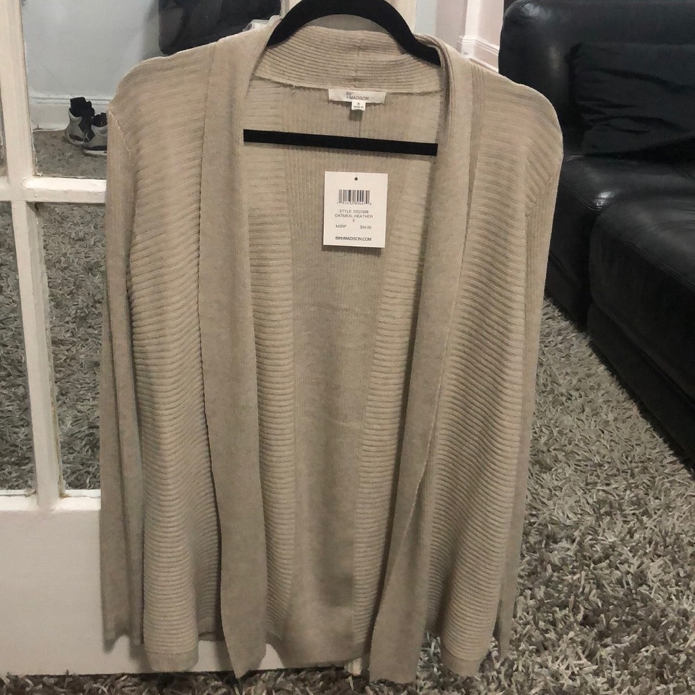 Tan colored knit cardigan
